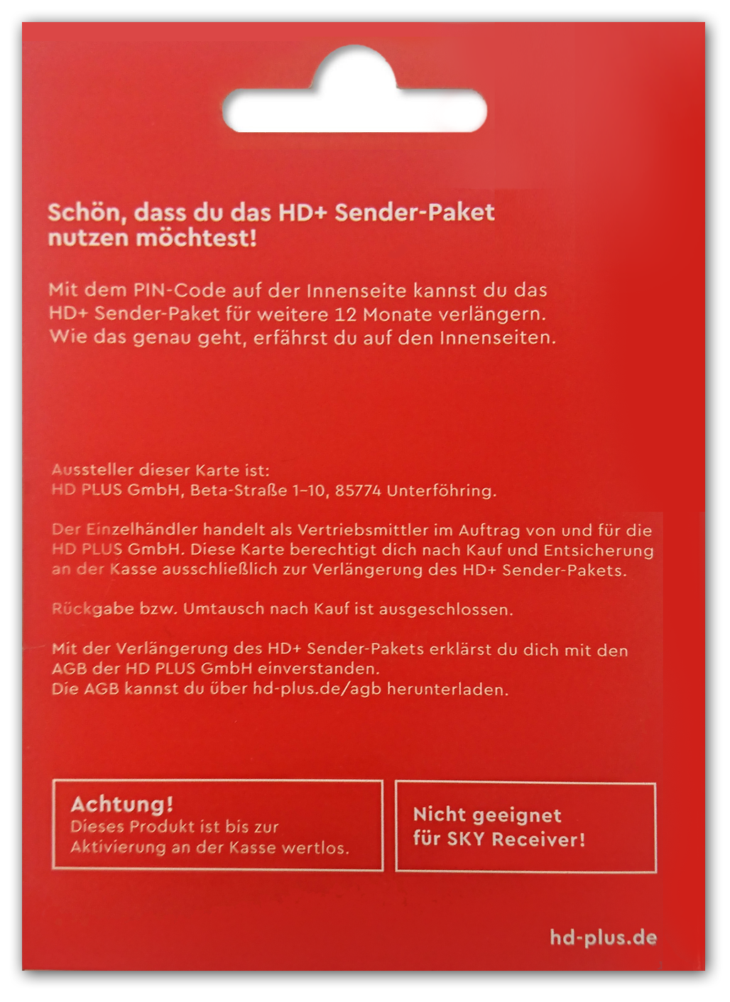 HD+ Plus Verlängerung für 12 Monate