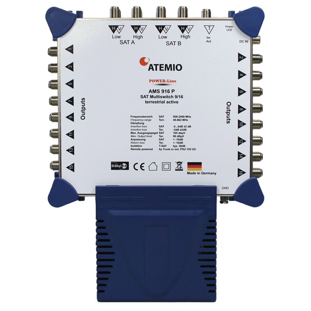 ATEMIO AMS916P Multischalter POWER-Line 9/16