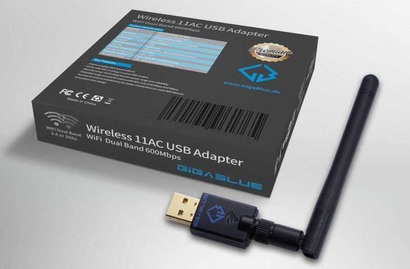 GigaBlue 600 MBit Wlan Adapter mit Antenne