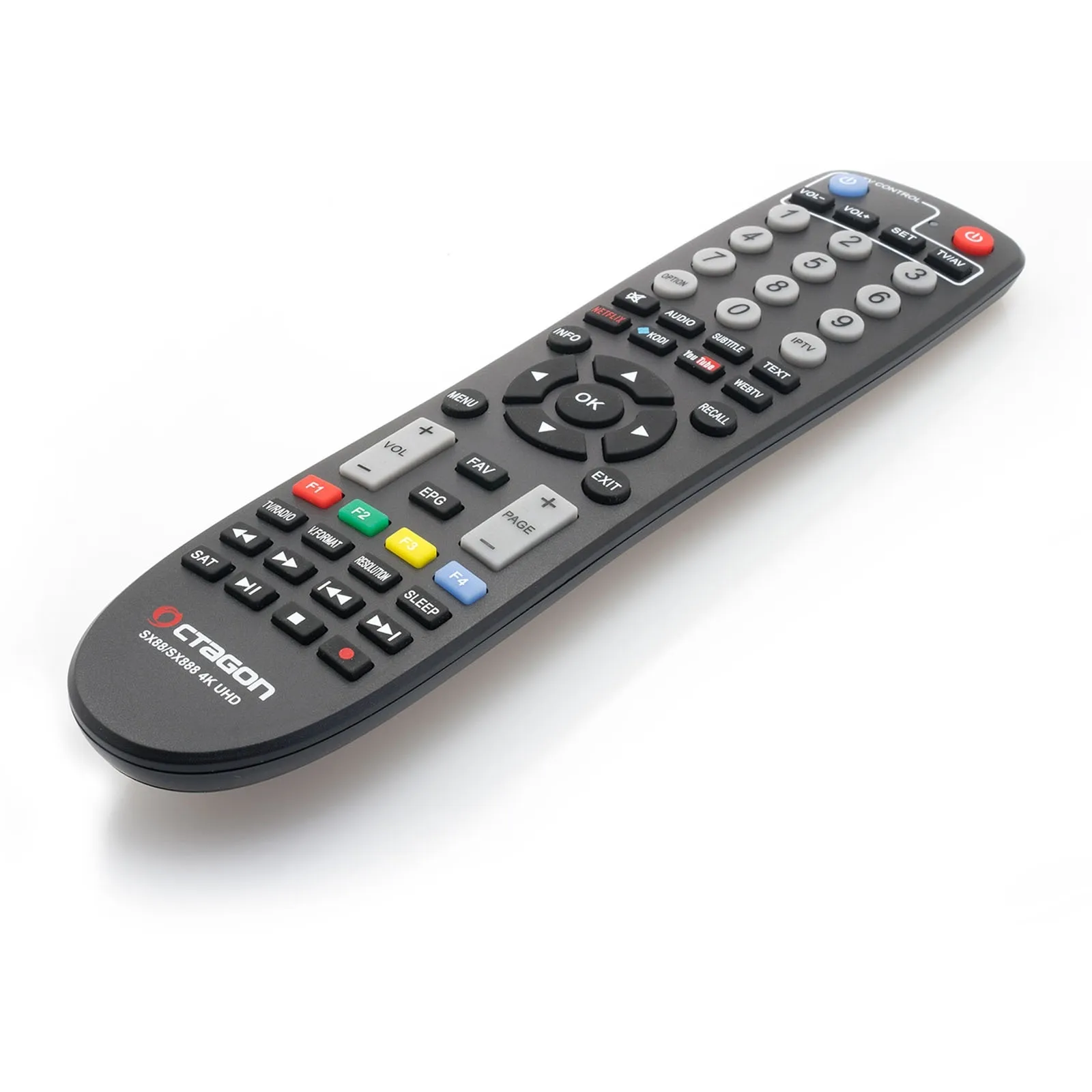 OCTAGON SX888 4K V2 WL ULTRA HD IP HDMI USB H.265 Stalker Multistream IPTV Receiver Schwarz