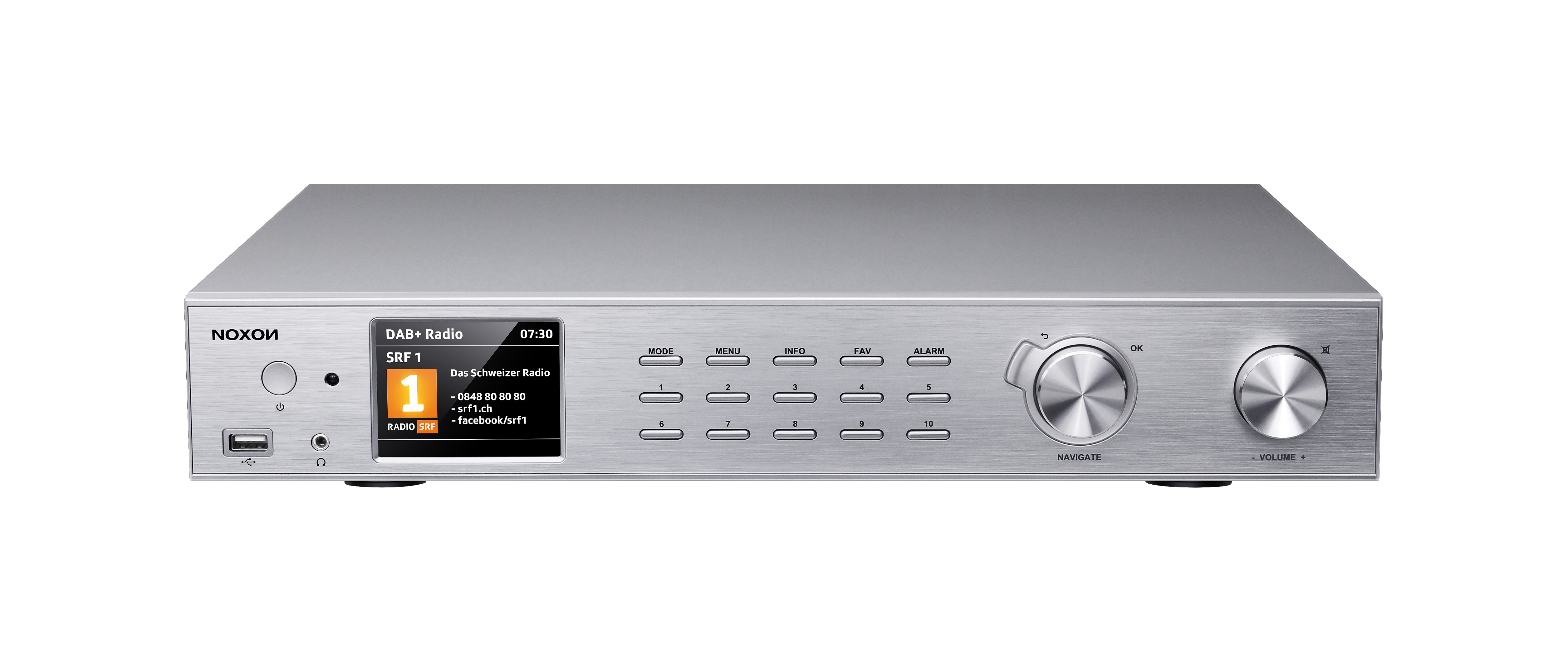 Noxon A 571 silber, Internetradio, DAB+, UKW Tuner