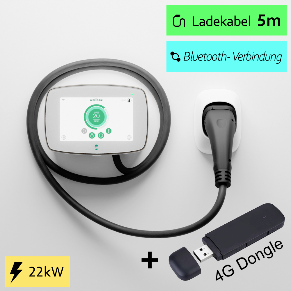 Wallbox Commander 2, Bundle, weiß, 5 Meter, 22 KW