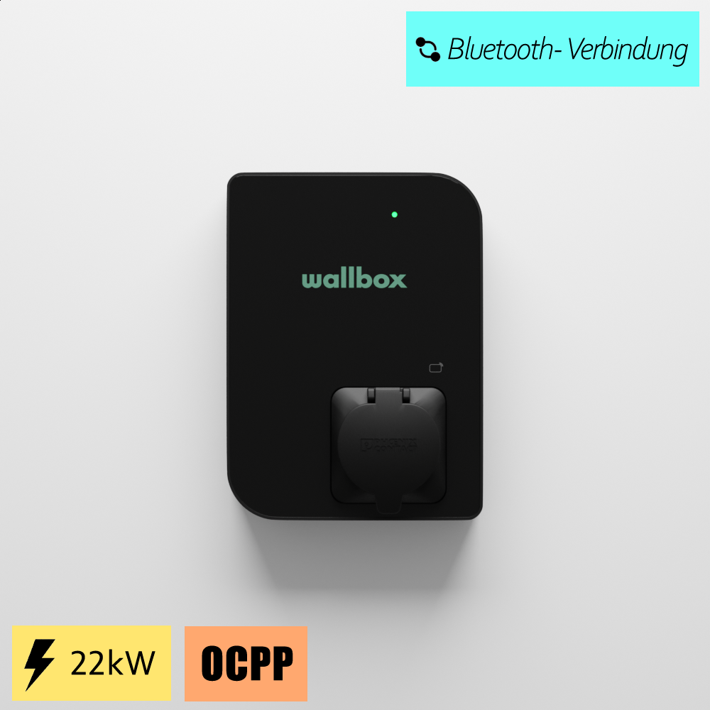 Wallbox Copper SB, OCPP, 22 KW, RFID, Dose schwarz