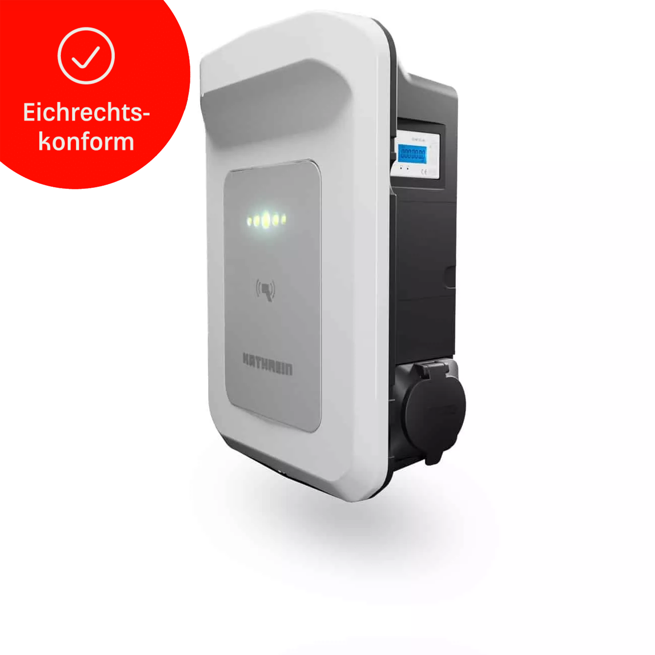 Kathrein Wallbox AC40E-22-P-W, Dose, Last, mit Ladedose, Eichrechtskonform, 22kW, Weiß