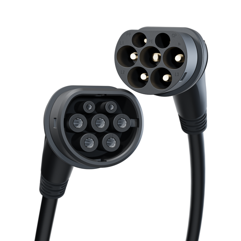 go-e Ladekabel, Typ 2, Black Edition 2,5m bis 22KW