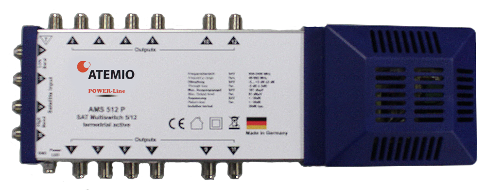 ATEMIO AMS512P Multischalter POWER-Line 5/12
