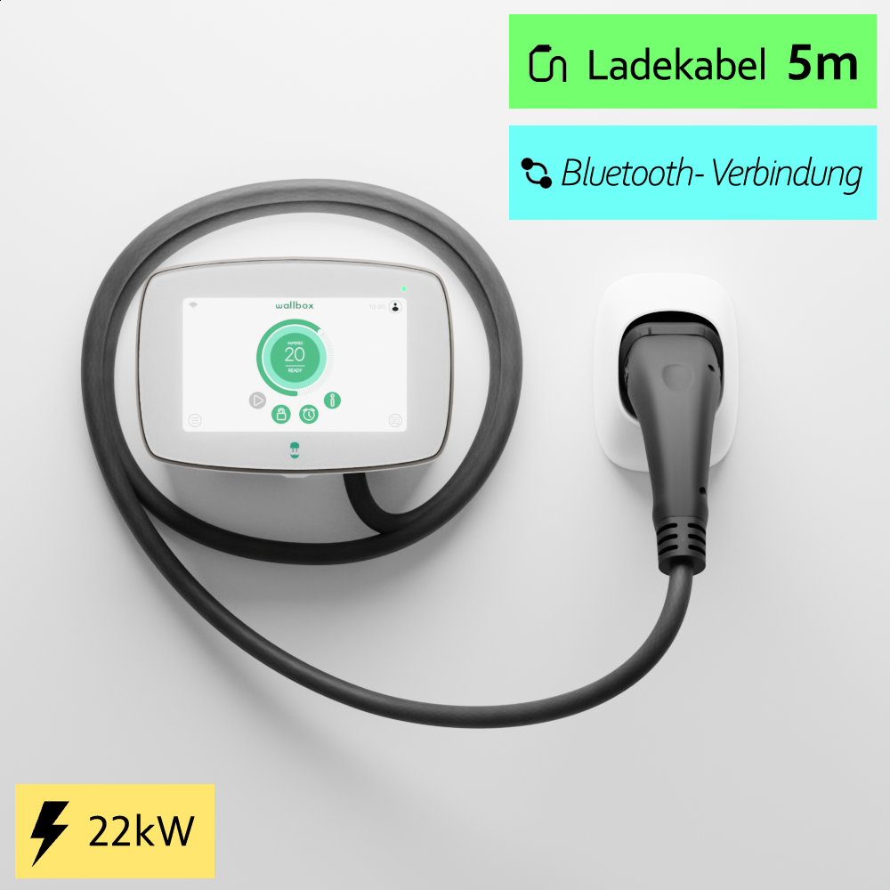 Wallbox Commander 2, Bundle, weiß, 5 Meter, 22 KW