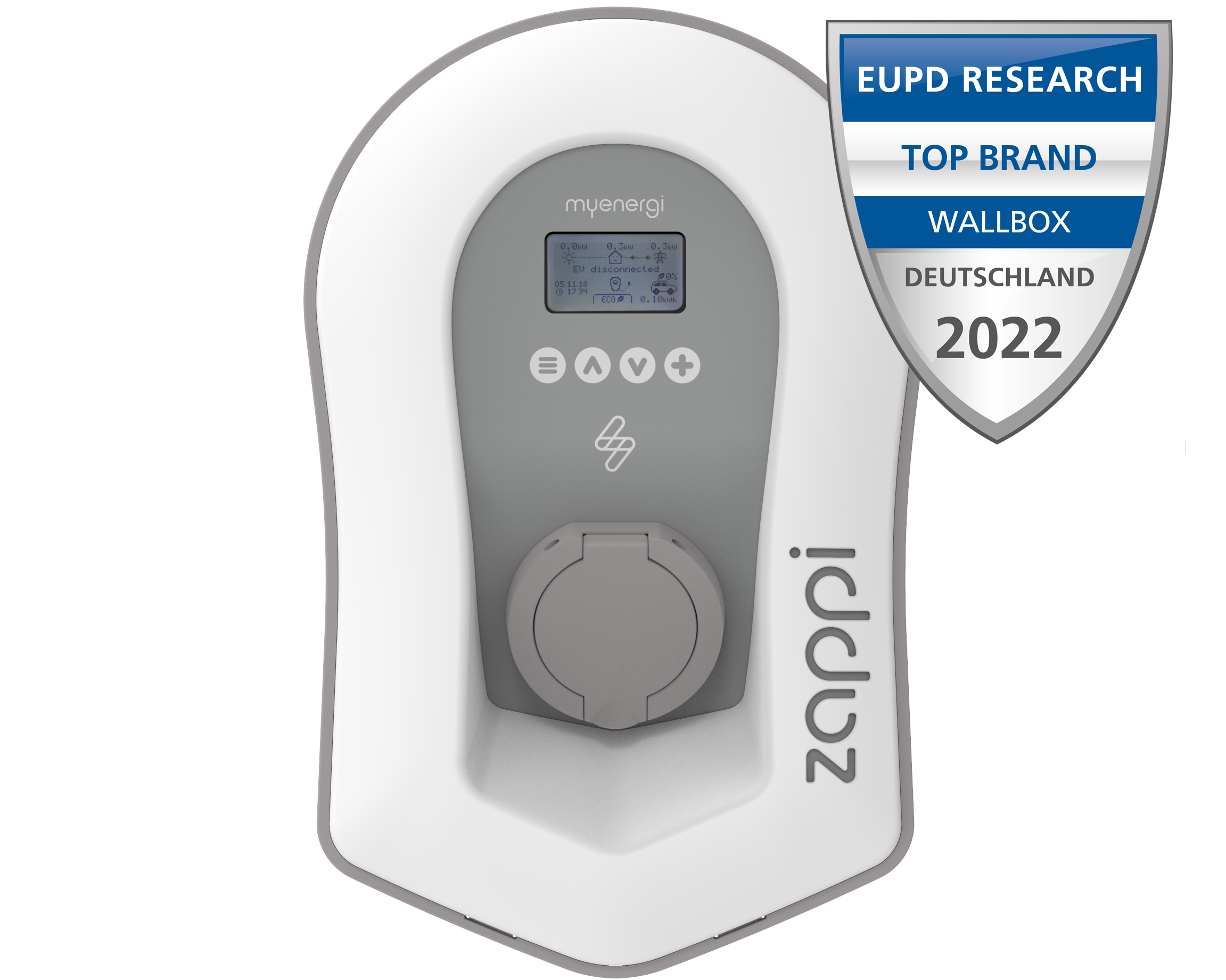 MYENERGI Zappi 2H22UW-T inkl. Hub, weiß, Ladedose 