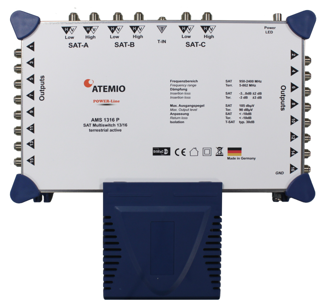 ATEMIO AMS1316P Multischalter POWER-Line 13/16