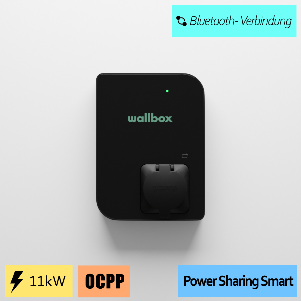 Wallbox Copper SB, OCPP, 11 KW, RFID, Dose schwarz