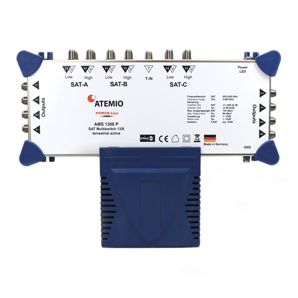 ATEMIO AMS1308P Multischalter POWER-Line 13/8