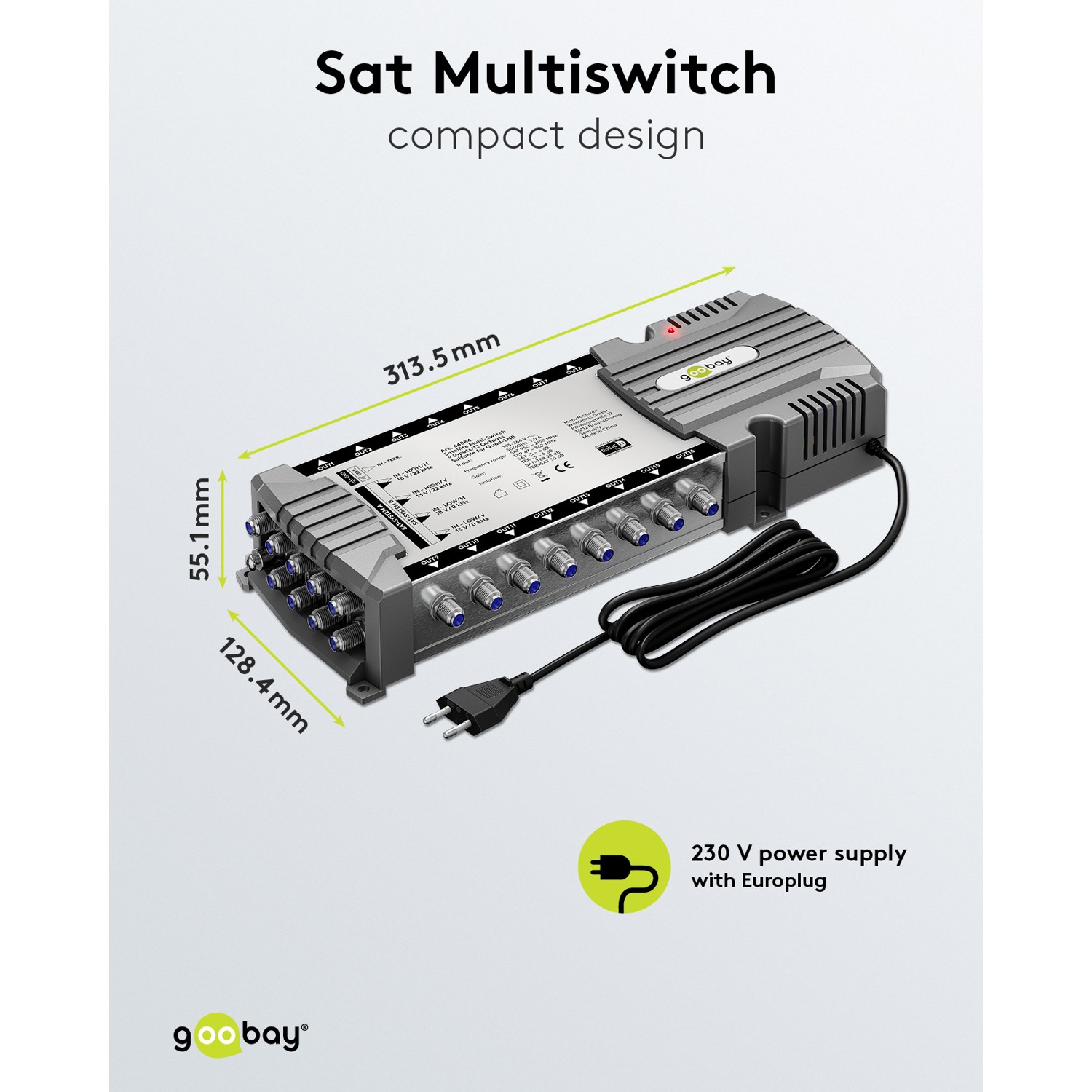 Goobay Sat Multischalter 9 Eingänge/16 Ausgänge