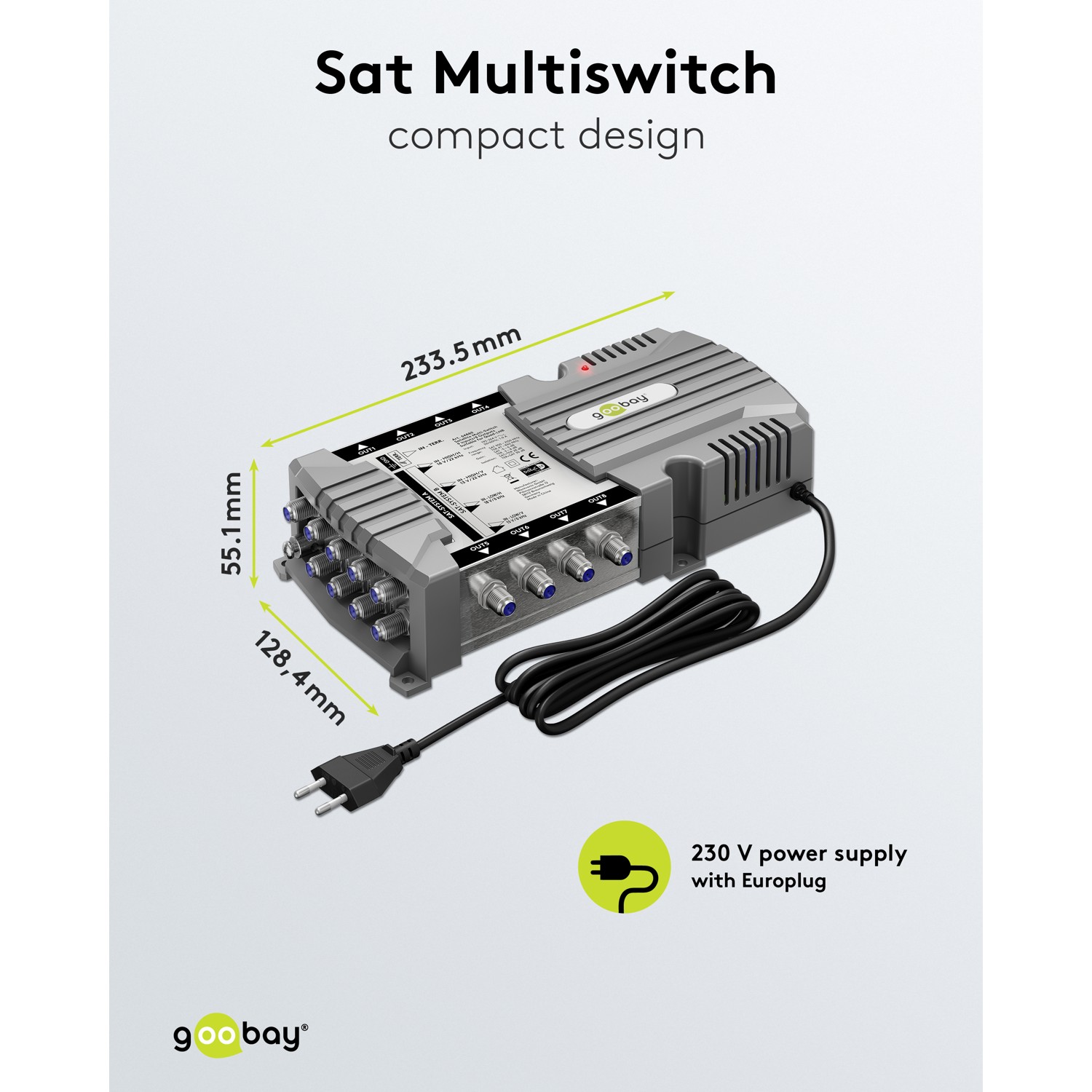 Goobay Sat Multischalter 9 Eingänge/8 Ausgänge
