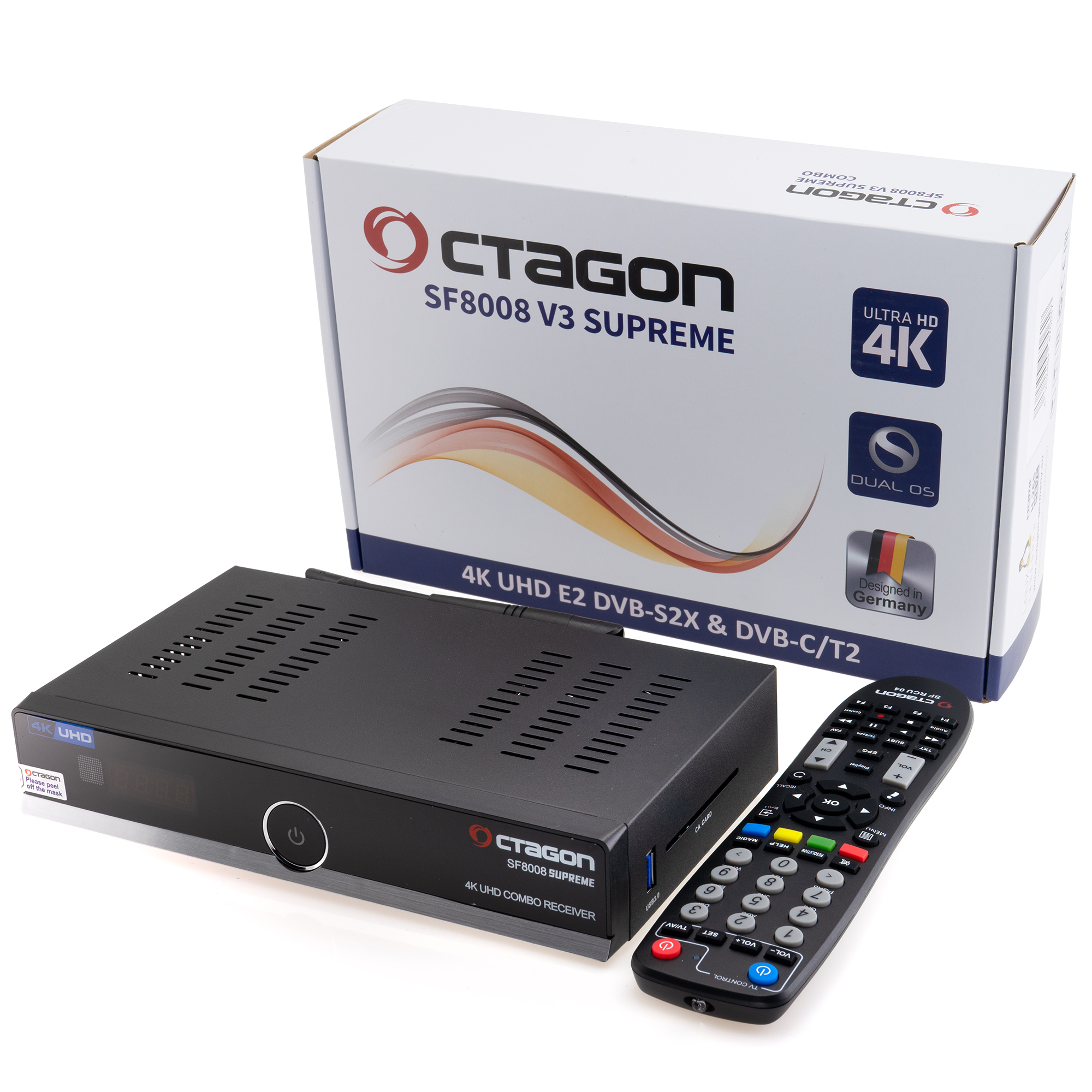 OCTAGON SF8008 V3 SUPREME COMBO 4K UHD E2 DVB-S2X & DVB-C/T2 (DUAL OS)